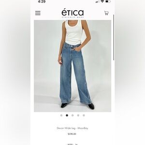 ETICA Devon wide leg jeans - light wash